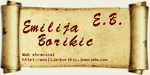 Emilija Borikić vizit kartica